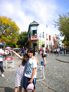 Tulia and I at the famous corner of La Boca!